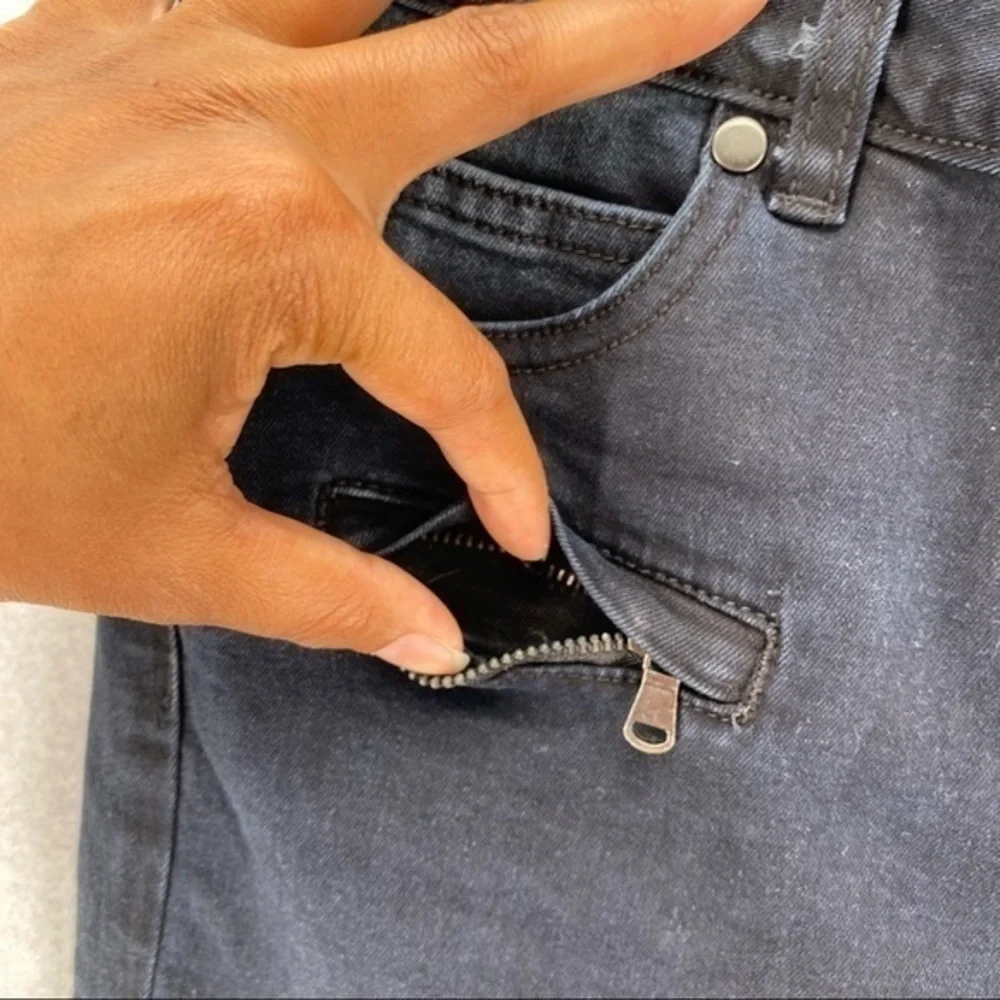 Fashion Nova Dark Wash Denim‎ Crop Moto Skinny Jean